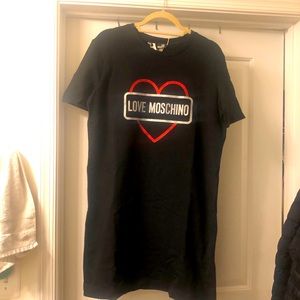 NWT Love MOSCHINO Black T-shirt Dress